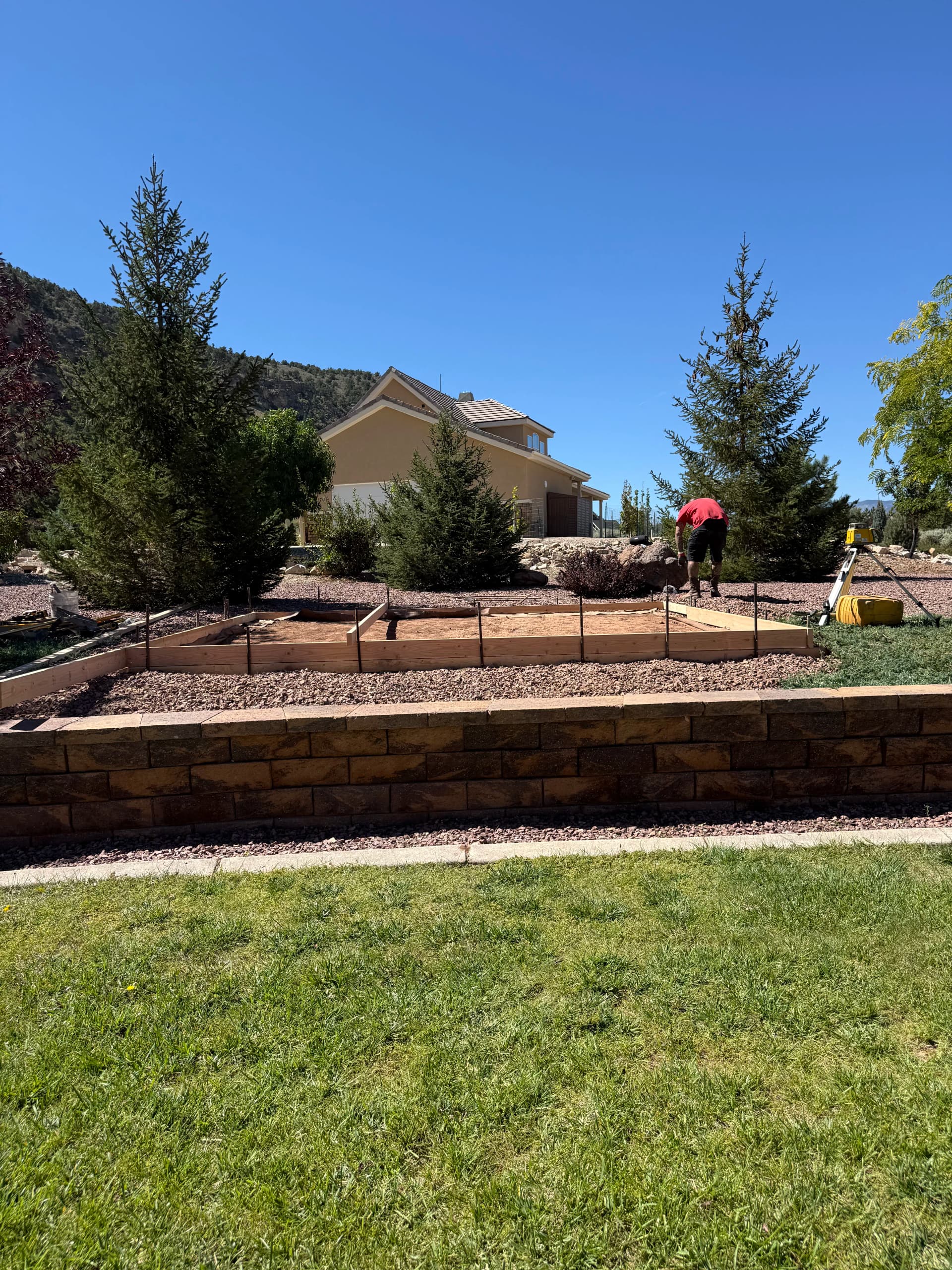 Gallery photos for Backyard Landscaping and Retaining Wall Progress in New Harmony: Image #1