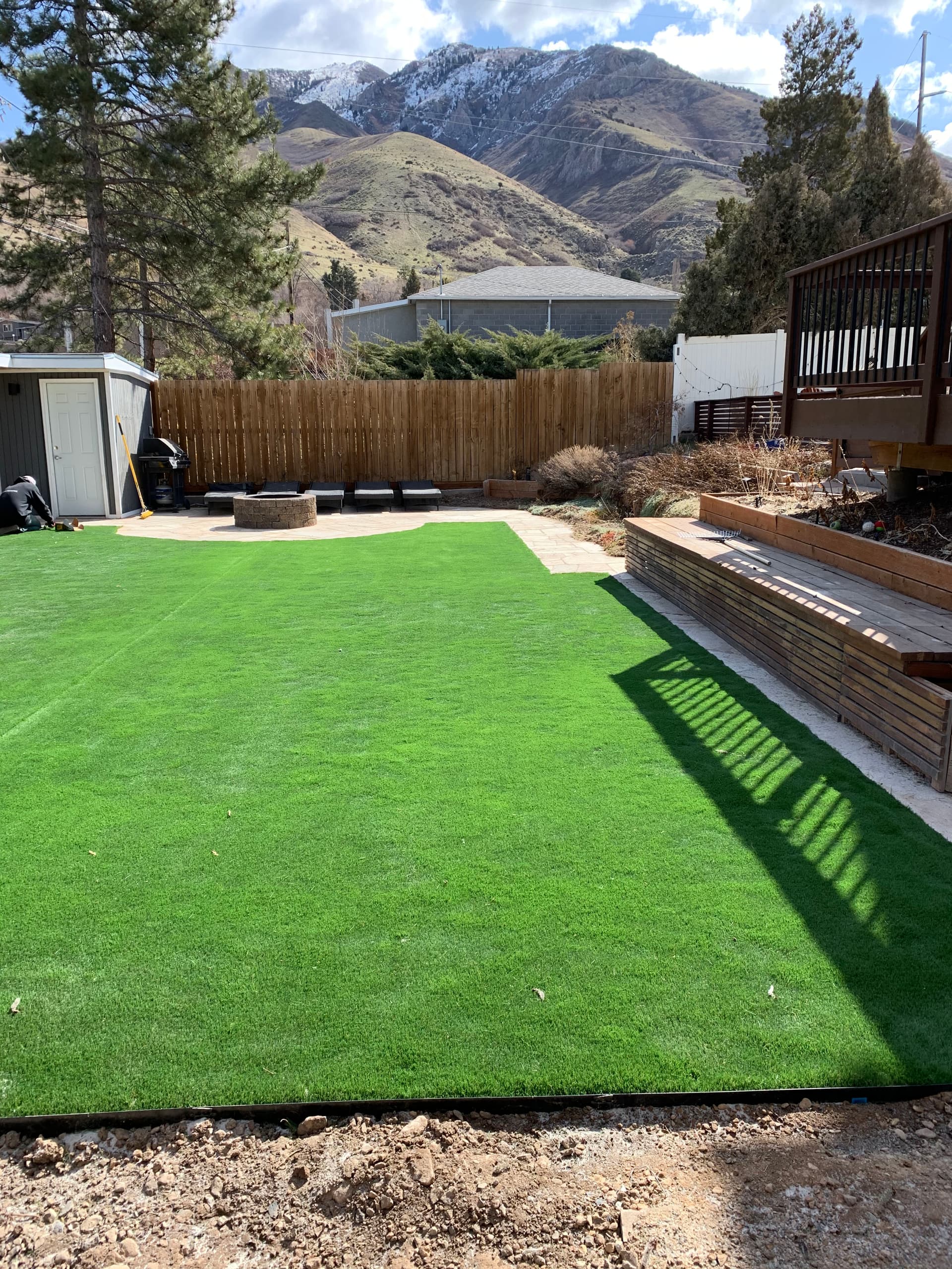 Gallery photos for Pool Demo to Family Backyard with Artificial Turf and Fire Pit: Image #5