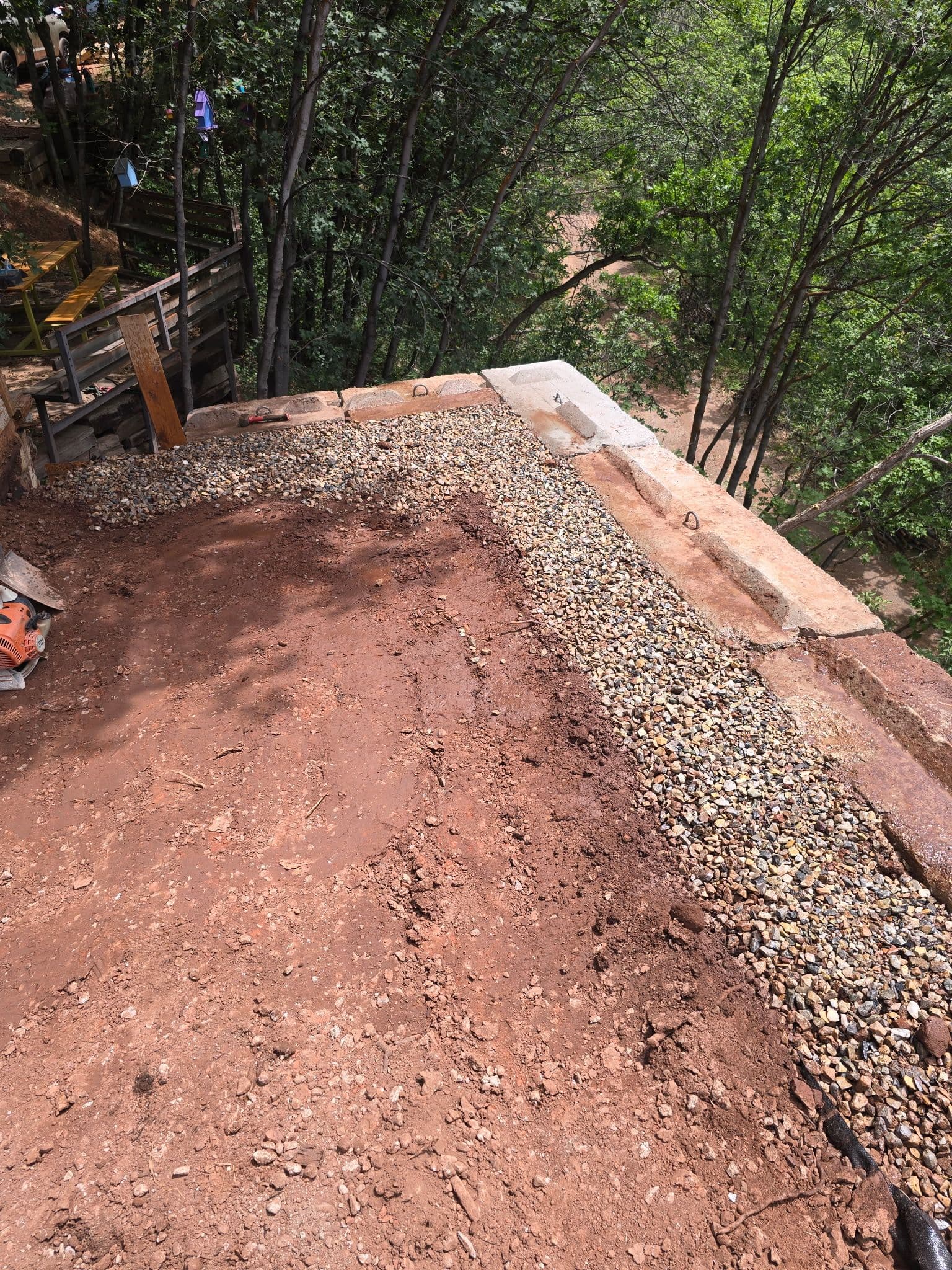 Gallery photos for Massive Concrete Block Retaining Wall Built for a Cabin-Area Slope: Image #2