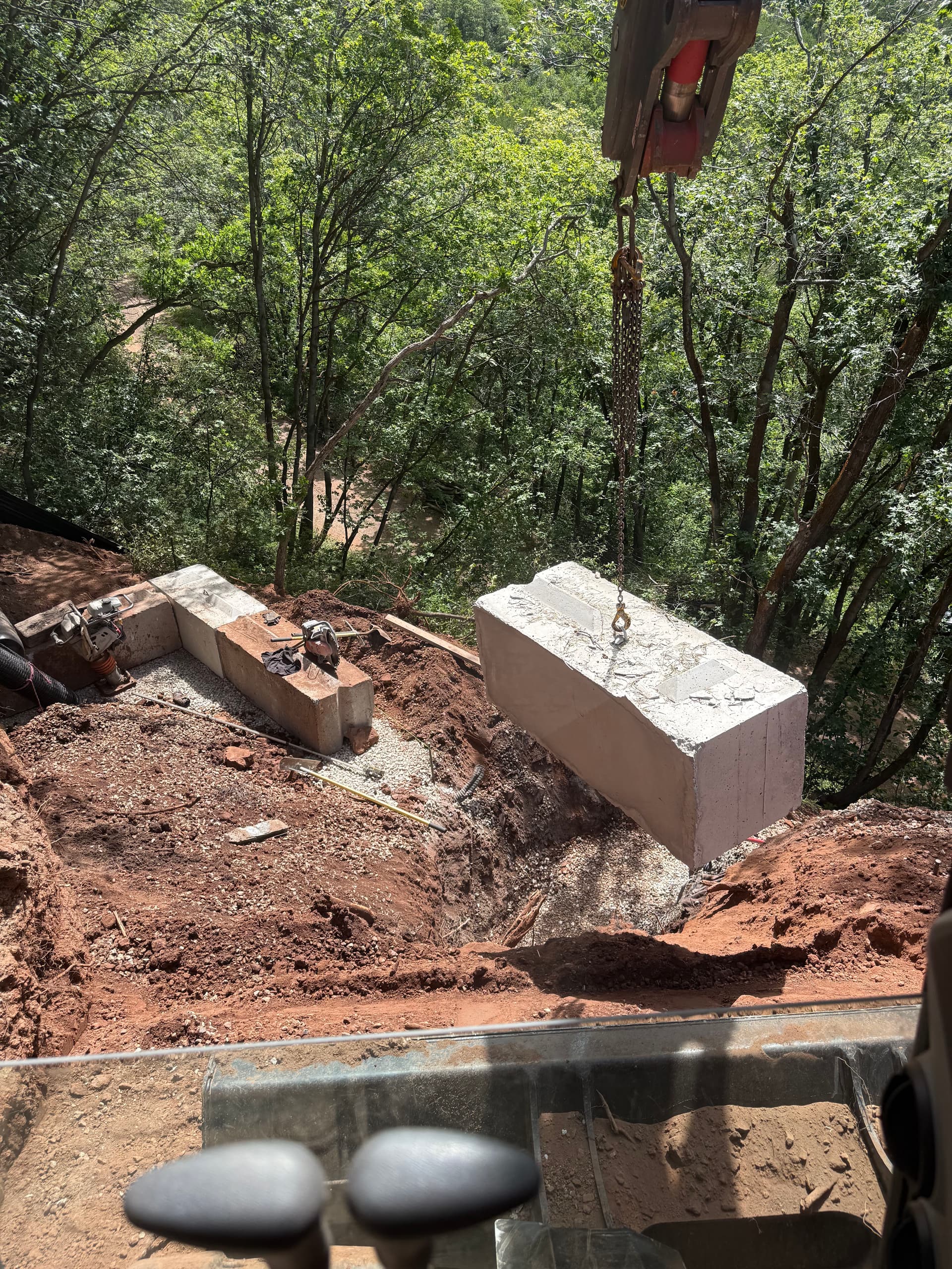 Gallery photos for Massive Concrete Block Retaining Wall Built for a Cabin-Area Slope: Image #5