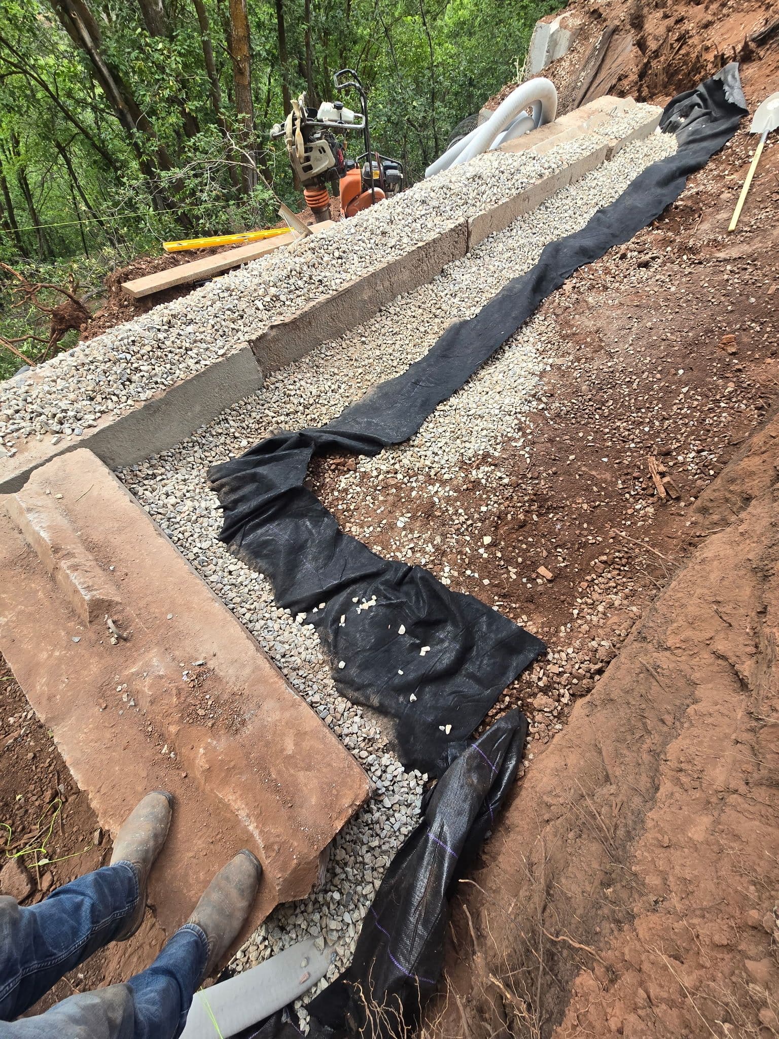 Gallery photos for Massive Concrete Block Retaining Wall Built for a Cabin-Area Slope: Image #3